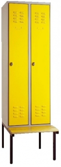 Garderobenschrank mit untergebauter Sitzbank 2-abteilig 
