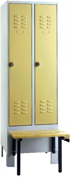 Garderobenschrank mit vorgebauter Sitzbank 5-abteilig 